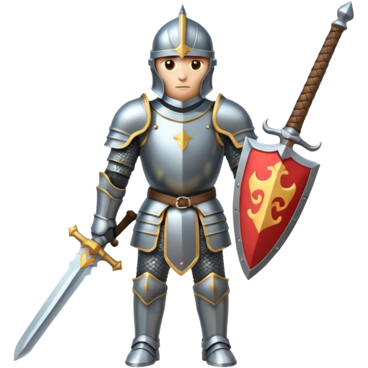 Armored knight with shining sword emoji