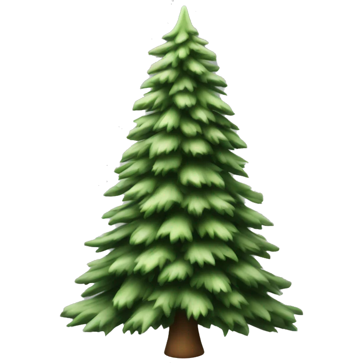  actual white fir christmas tree isolated.  emoji