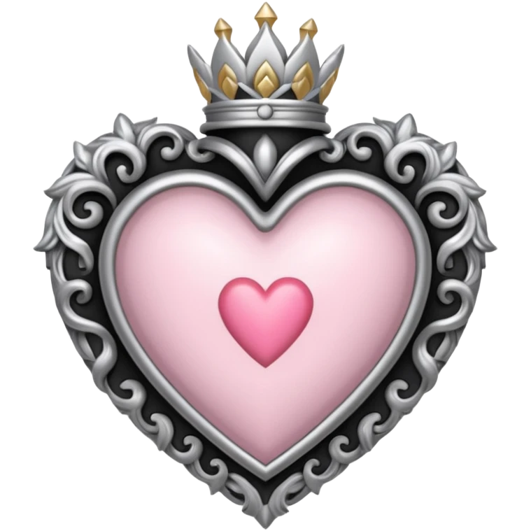 Light pink black and silver sacred heart  emoji