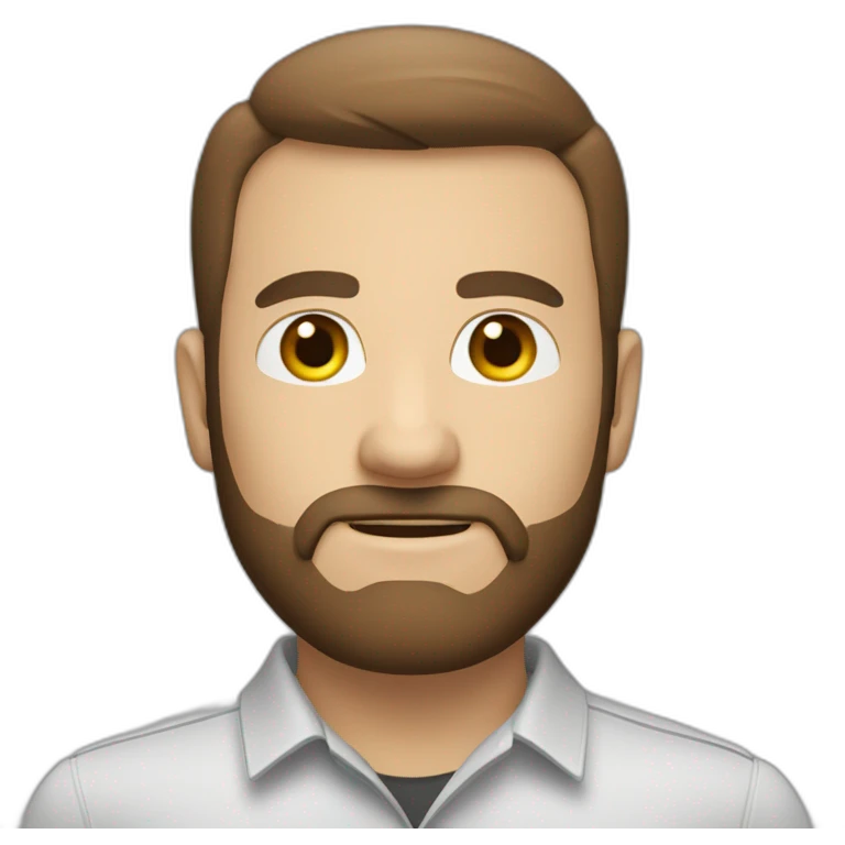 a white man with brown short hair with a brown beardh.job title head of IT security emoji