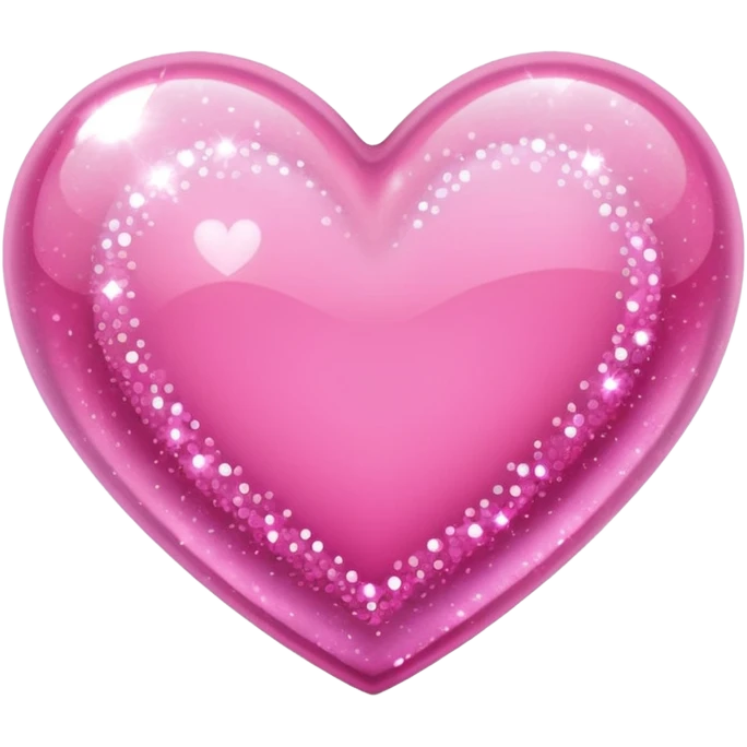 glitter pink heart emoji