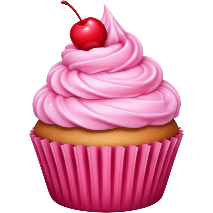 pink cupcake with cherry on top emoji