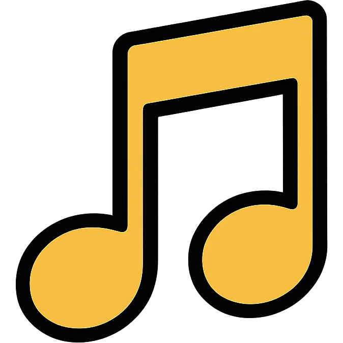 music icon in gold and black emoji