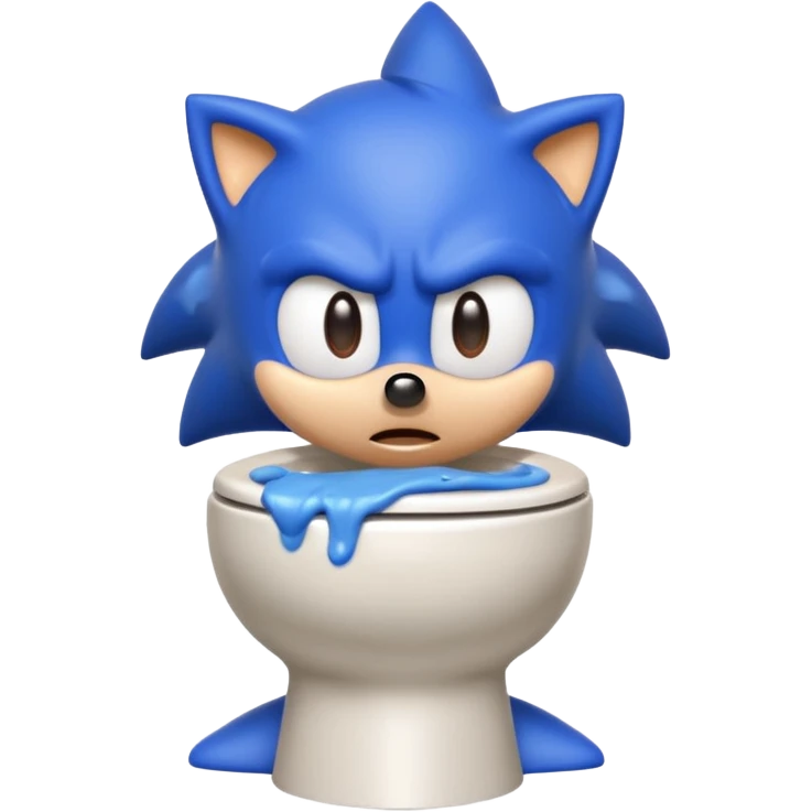 Sonic pooping on toilet emoji