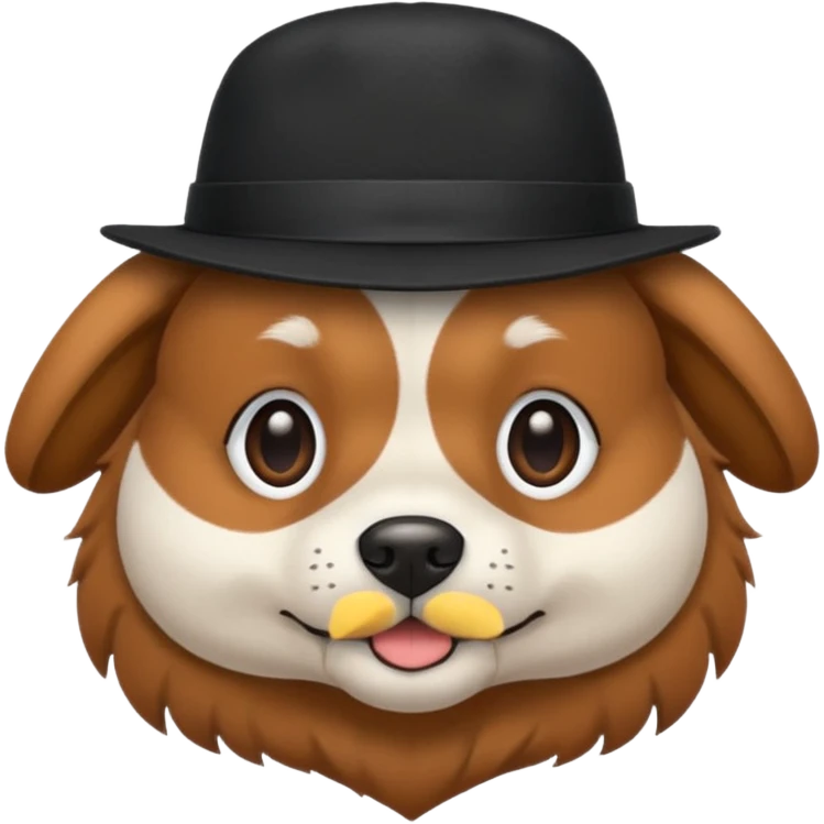 Dog and hat black emoji