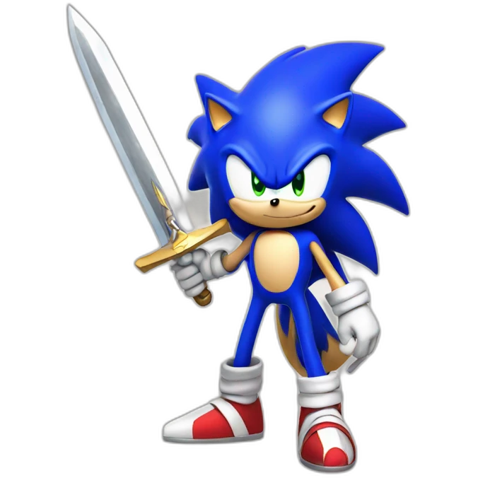 Sonic with a sword emoji