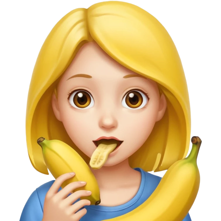 girl eating banana portrait emoji