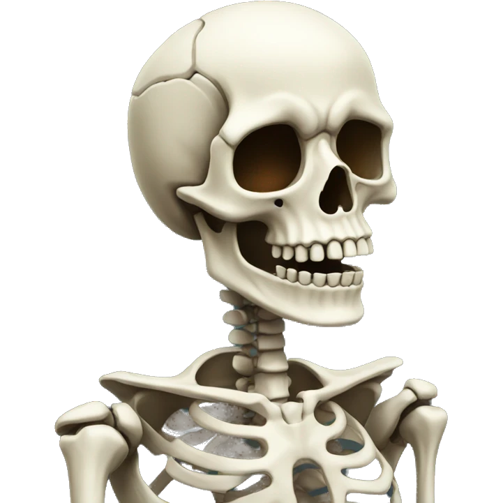 Skeleton mewing emoji