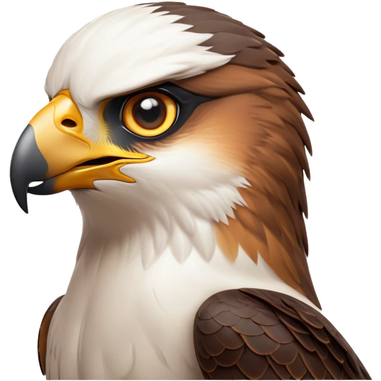 Cinematic Noble Falcon Portrait Emoji, Poised and majestic, with a streamlined, muscular build, a sharply hooked beak, and intense, piercing eyes that exude focus and speed, Simplified yet sharp and sophisticated features, highly detailed, glowing with a soft, amber radiance, high shine, intelligent and commanding, stylized with an air of aerial authority, focused and swift, soft glowing outline, capturing the essence of a watchful and confident falcon that appears ready to soar out of the screen with effortless power! emoji