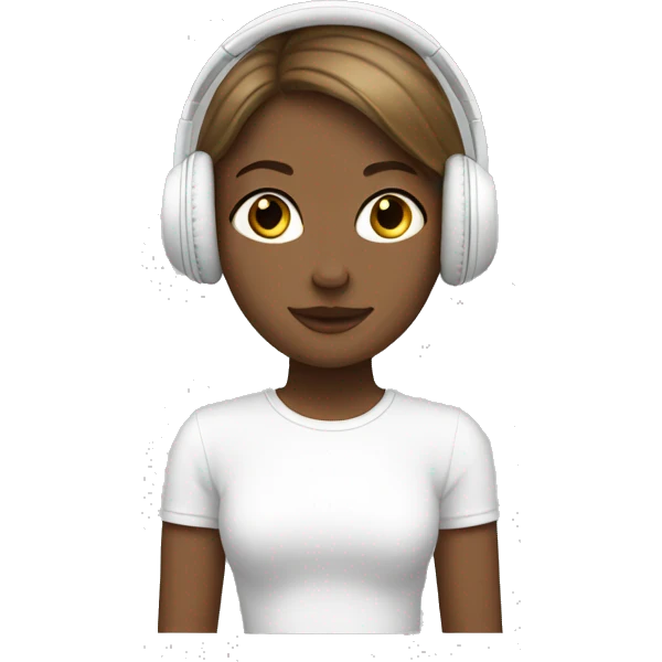 It girl white headphone  emoji