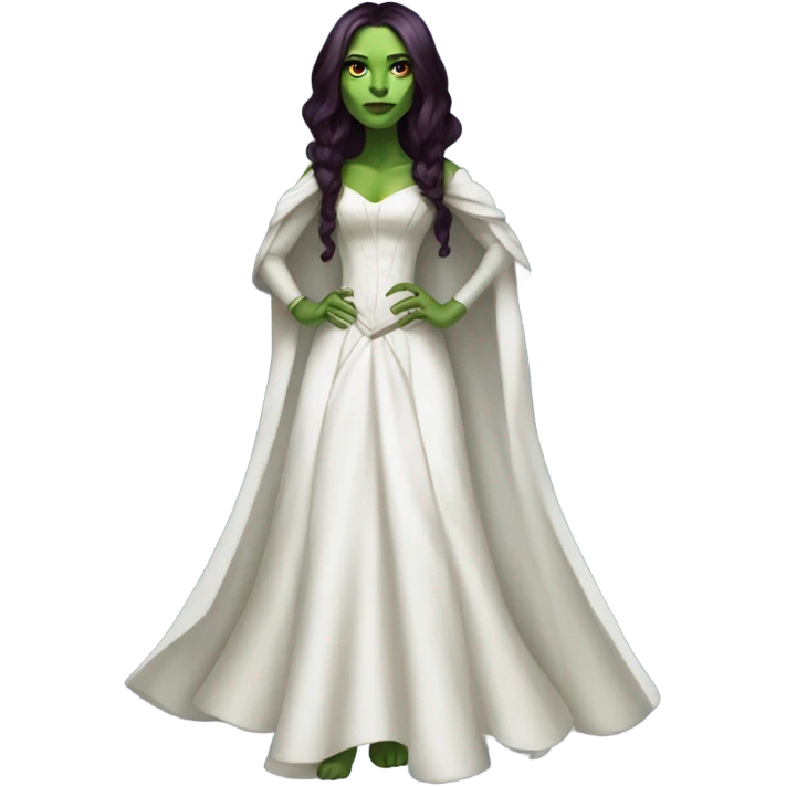 gamora in Victorian dress elegant white full body  emoji