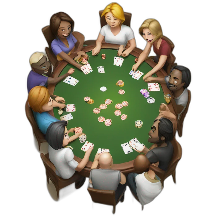 8 people play poker emoji