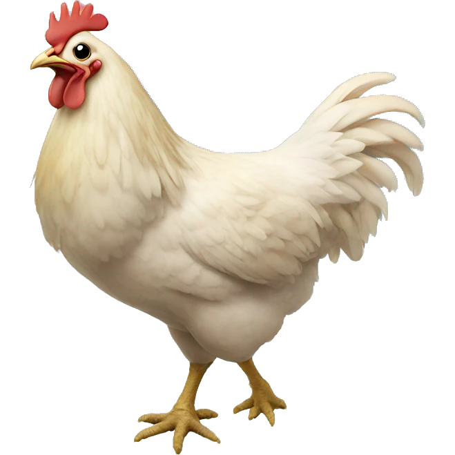 Chicken in sky with rainbow  emoji
