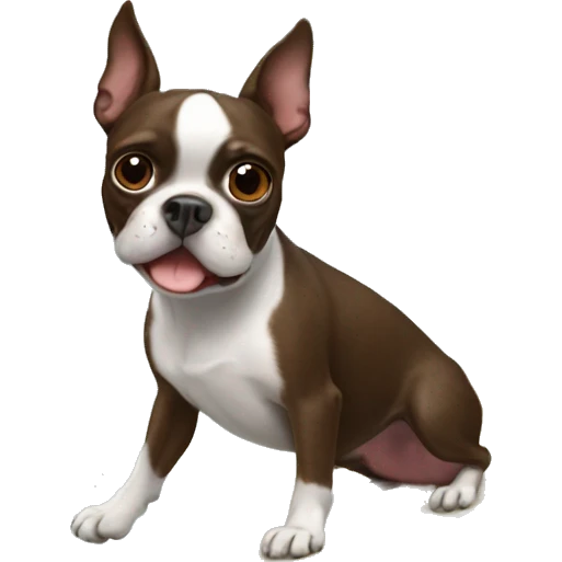 Boston terrier surfing brown emoji