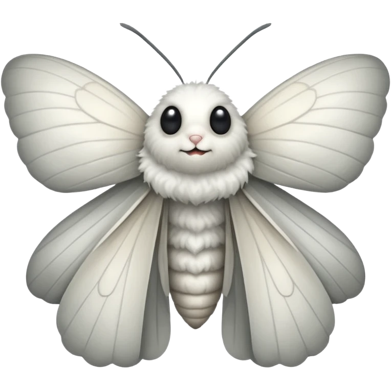 White fluffy moth emoji
