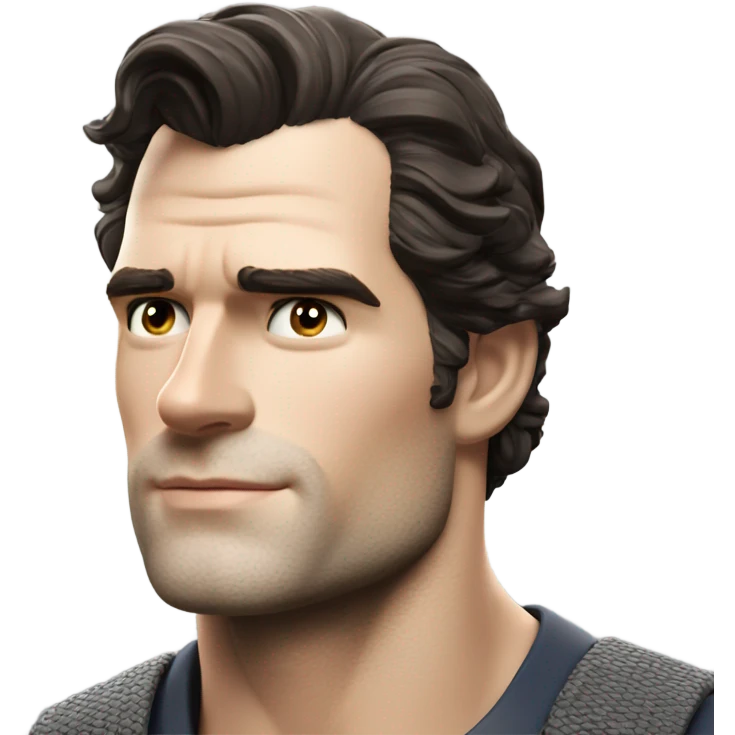 A candid moment of Henry Cavill, radiating confidence with an uncovered, natural look emoji