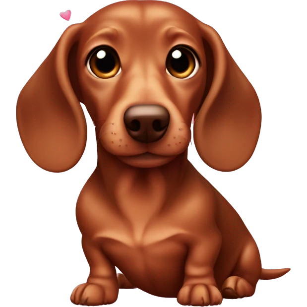 Brown Dachshund as Cupid  emoji