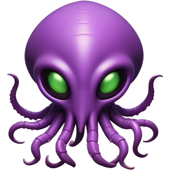 Clash of Clans aesthetic: Cinematic Playful Zerg Alien Emoji, rendered in a 3D vector-style similar to standard emojis with minimal shading and bold, simplified shapes. A compact, isometric, otherworldly creature with insectoid, organic details and subtle, eerie tentacles, softly glowing with a sinister alien charm. Simplified yet unmistakably iconic, highly detailed and consistent, glowing with a soft, spectral radiance and high shine. Stylized with a touch of bio-engineered mischief and a soft glowing outline, capturing the essence of a fearsome extraterrestrial menace with a playful twist! emoji