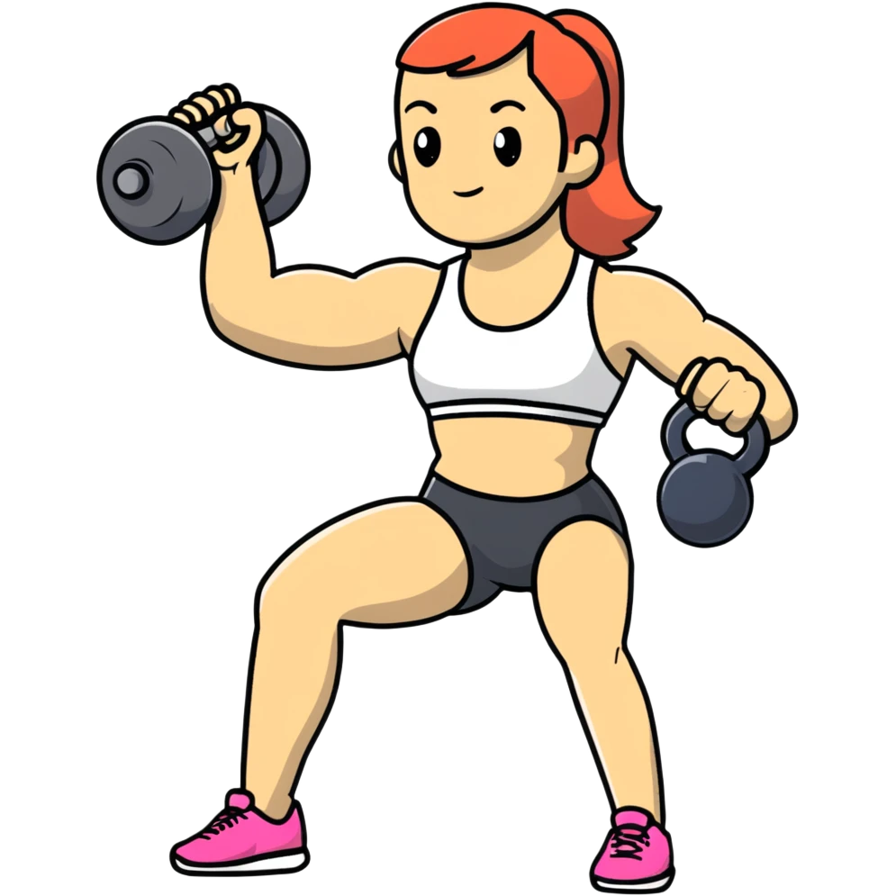 sport girl with kettlebell emoji