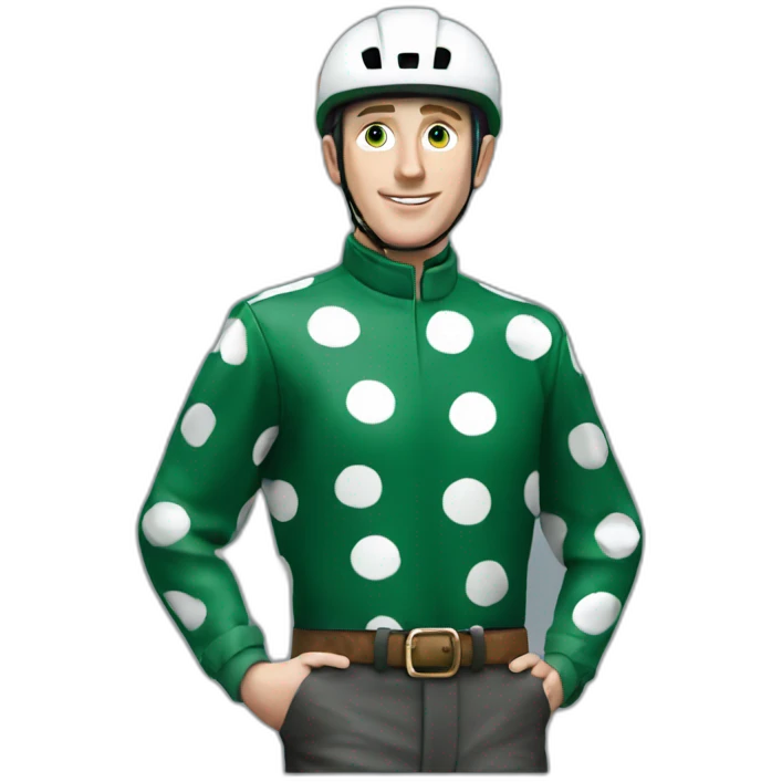 paul townend jockey dark green polka dot emoji