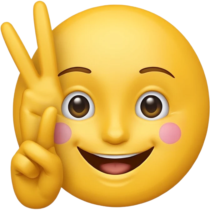 no worries emoji, cheerful face with a peace sign emoji