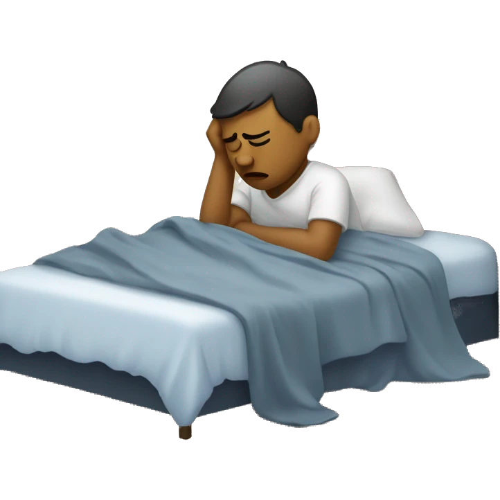 Tired person reluctantly getting out of bed  emoji