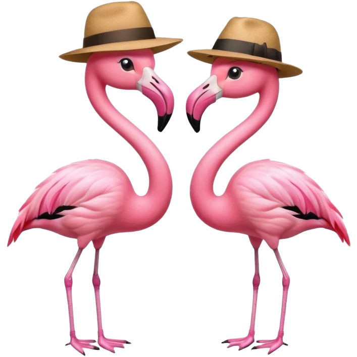 Fedora Flamingos emoji