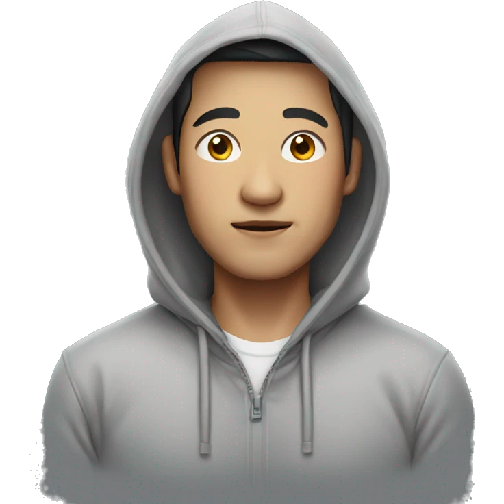 China man wearing hoodie emoji