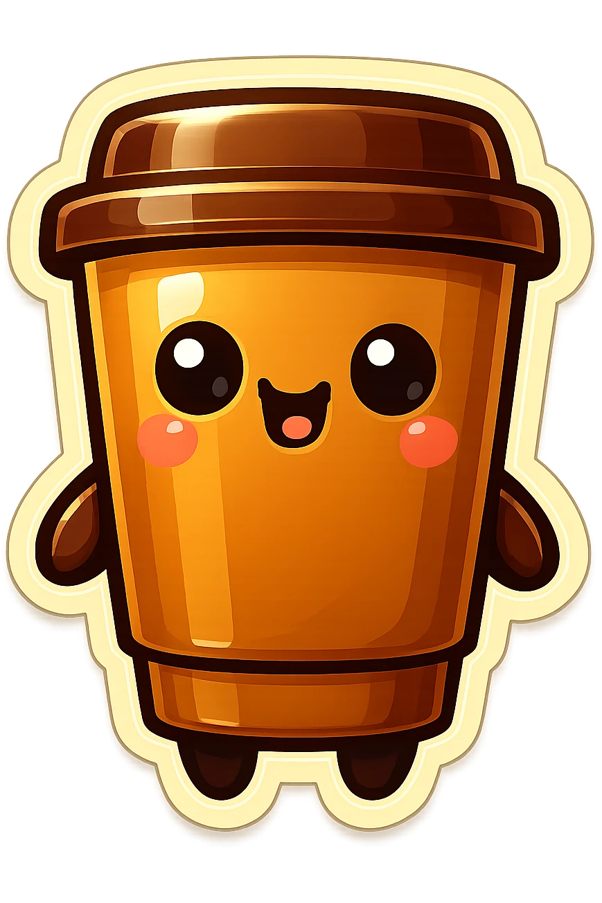 Tall coffee cup, dominatrix emoji