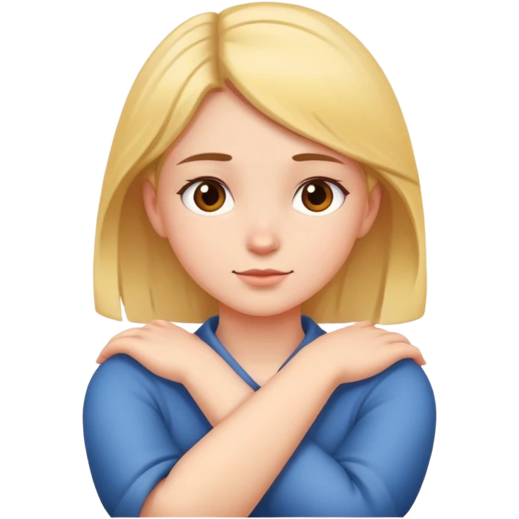 girl crossing her arms around her neck emoji