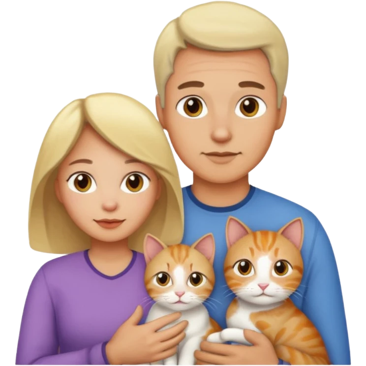 mama, papa niña y gata emoji