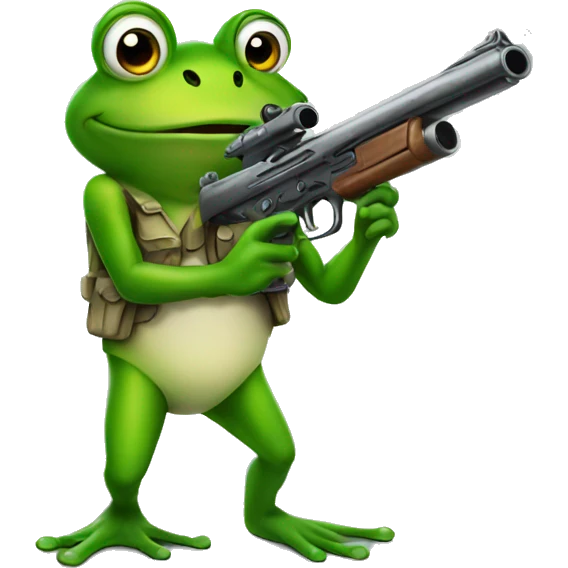 Frog with gun emoji