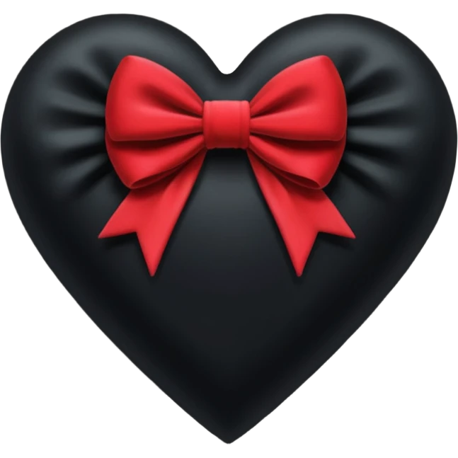 heart with a velvet bow, goth emoji
