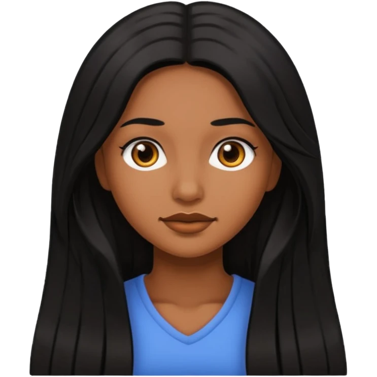 mujer Morena con cabello largo negro  emoji