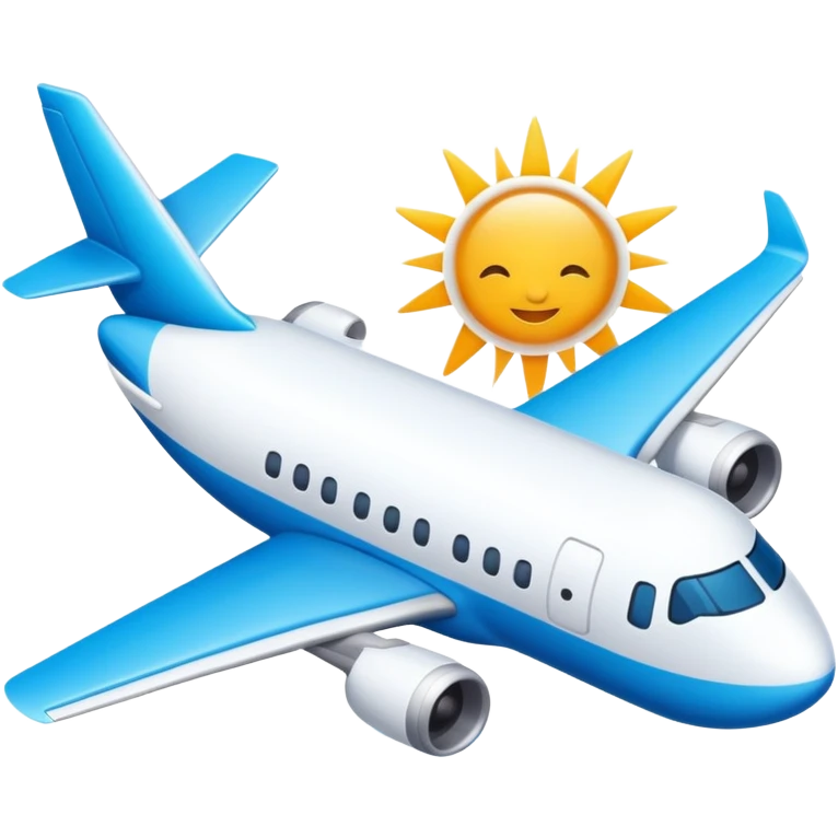 Airplane with vacation vibes, travel emoji emoji