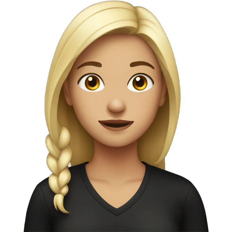 Girl in black shirt indoors emoji