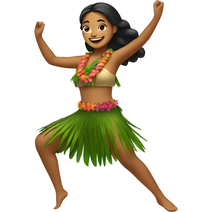 Hawaiian girl dancing hula emoji