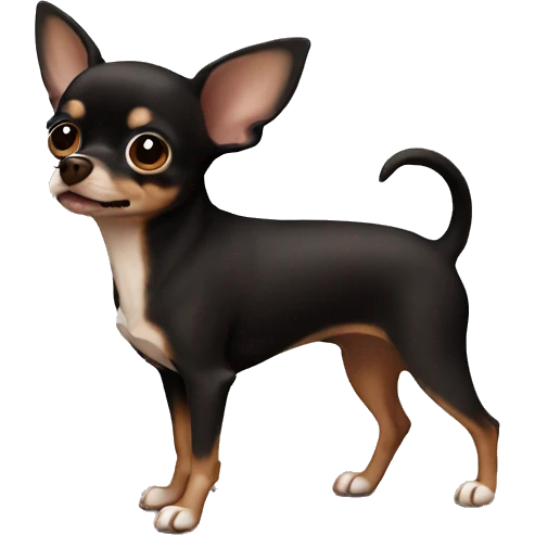 Solid brown black chihuahua emoji