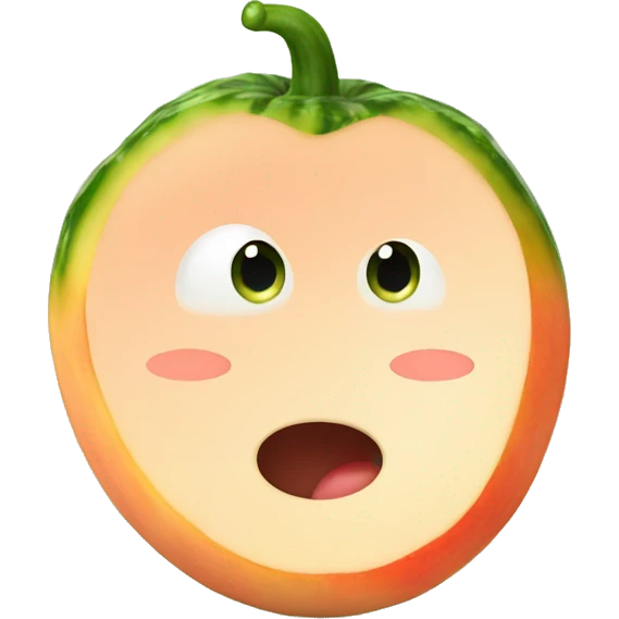 cucumber inside peach emoji
