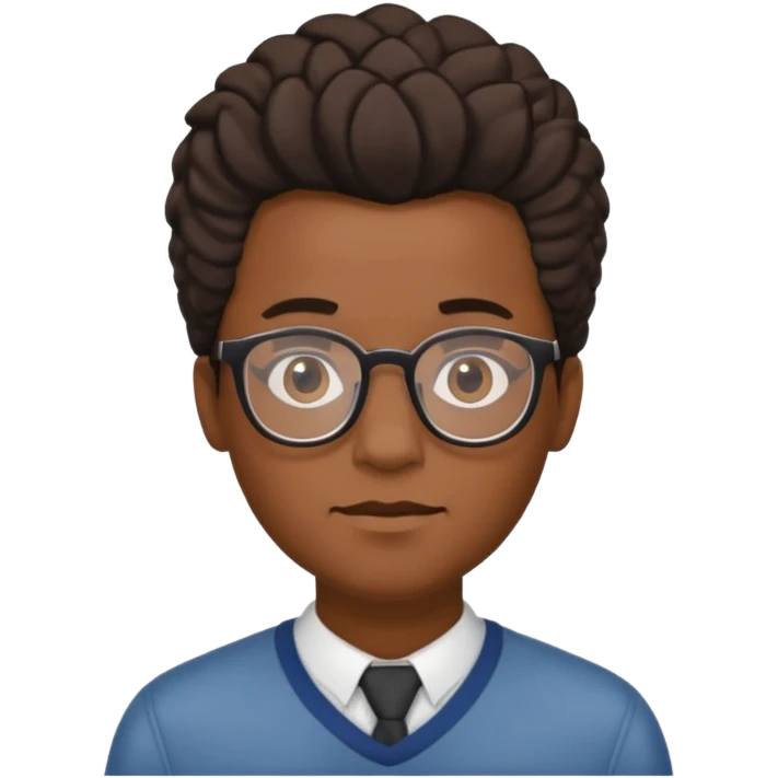 Black m’en with glass and semi free form the haïr style  emoji