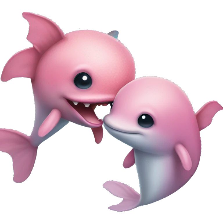 axolotl kissing dolphin emoji