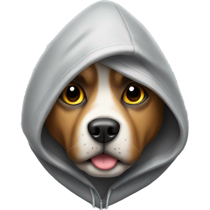 Dog with a cute hood emoji