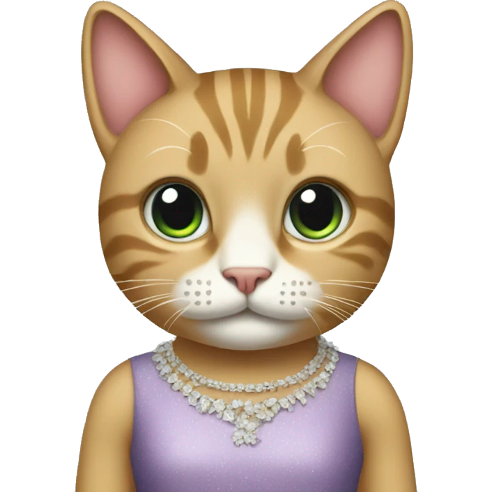 A cat with a dress emoji