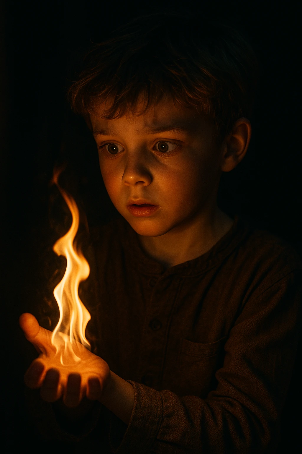 a boy playing with fire emoji