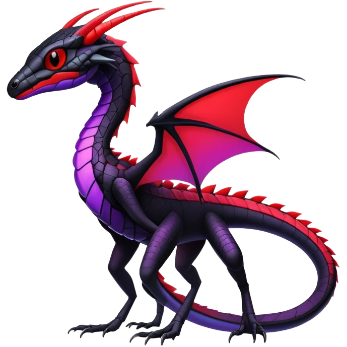 Colorful Neon Black and red and purple Gothic Edgy Tropical Flygon-Aurorus-Salandit-Salazzle-Amaura-Hybrid-Creature emoji