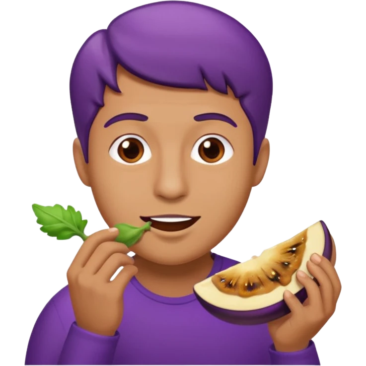 Man eating eggplant emoji