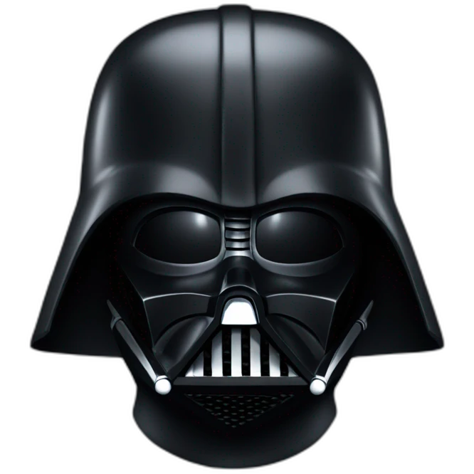 Darth Vader half mask dark brown hair emoji