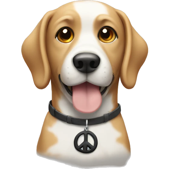 Dog with peace sign emoji