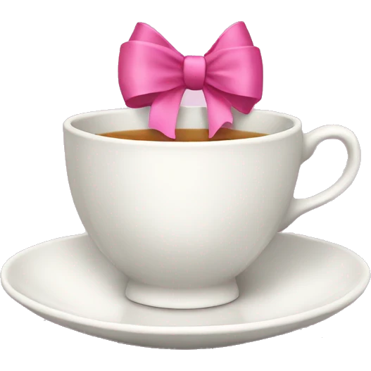A tea cup with a pink bow emoji
