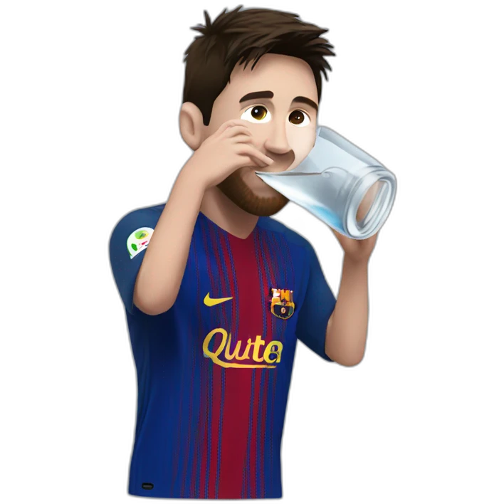Messi drinking vodka emoji